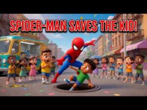 Spider-Man Saves a Young Boy from a Manhole | Animated Superhero Rescue Story